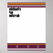 Sporty Bar Mitzvah Sign In Board - Redskins Poster