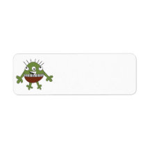 spot the goofy green monster custom return address label