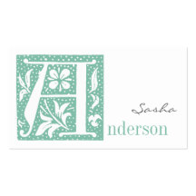 Spotted Letter A Monogrammed Business Cards