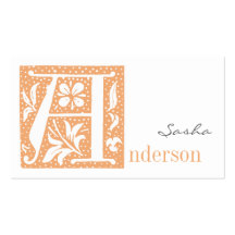 Spotted Letter A Monogrammed Business Cards