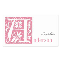 Spotted Letter A Monogrammed Business Cards