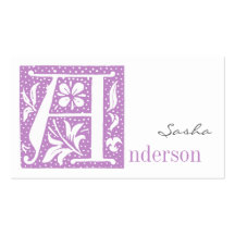 Spotted Letter A Monogrammed Business Cards