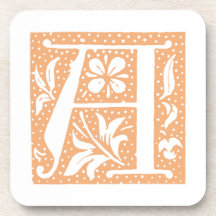 Spotted Letter A Monogrammed Coasters
