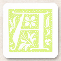 Spotted Letter A Monogrammed Coasters