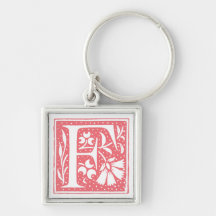 Spotted Letter F Mongram Monograms Monogrammed Keychains