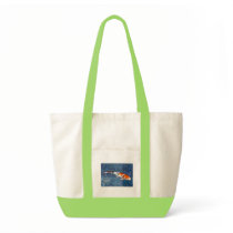 Spotted Sanke Koi in Tiled Pool with Dragonfly Tote Bag