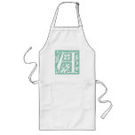 Spotted Seafoam Green Letter A Monogram Apron