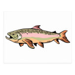 spotted trout fish jumping post card