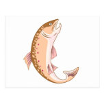 spotted trout fish jumping postcard
