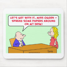spread papers around desk mouse pads