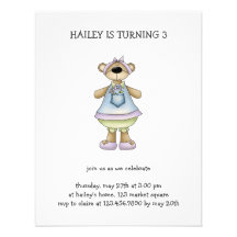 Spring Bears · Blue Pinafore Personalized Invite