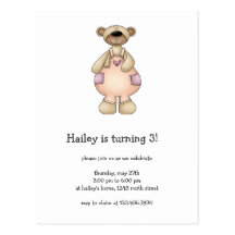Spring Bears · Salmon Pink Dungarees Postcard