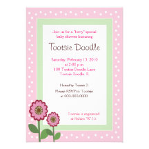 Spring Berry Flowers Baby Shower or Birthday Personalized Invitation