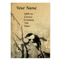 SPRING BIRD MONOGRAM ,gold metallic Business Card Template