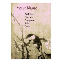 SPRING BIRD,pink brown Business Card Templates