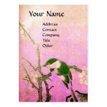 SPRING BIRD ,pink violet brown Business Cards