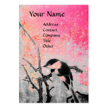 SPRING BIRD ,pink violet brown Business Cards