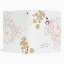 Spring Bliss (Zinnia) Wedding 3 Ring Binders