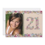 Spring Blooms Ladies 21st Birthday Photo Invite