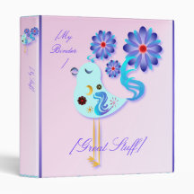 Spring Blue Bird Of Happiness Binder