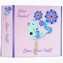 Spring Blue Bird Of Happiness Binders