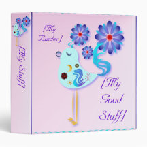 Spring Blue Bird Of Happiness Binders