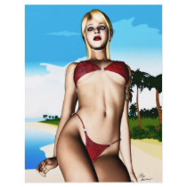 Spring Break PinUp Girl Trudy Flyers F&B