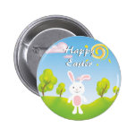Spring Bunny Happy Easter Button