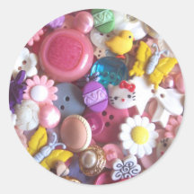 Spring Buttons Round Sticker