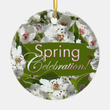 Spring Celebration White Blossoms Ornament