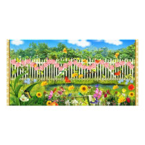 spring cottage garden personalized photo card