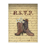 Spring Cowboy Boots Western Country Wedding Postcards