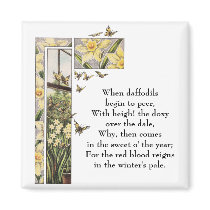 Spring Daffodils and Butterflies Fridge Magnets