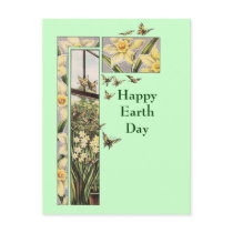 Spring Daffodils and Butterflies Postcard