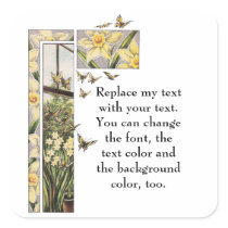 Spring Daffodils and Butterflies Stickers