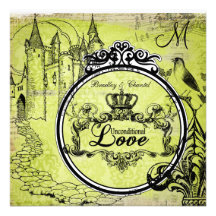 Spring Damask Unconditional Love Wedding Invite