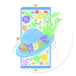 Spring Easter Bonnet and Flowers Stickers