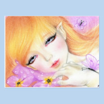 Spring Fairy Violets Postcard postcards