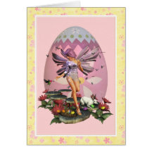 Spring Fairy with Eggs Blank Note Card