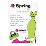 Spring Fling Fashion Illustration Invitation