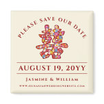 Spring Flower Chinese Wedding Save Date / Favor / Fridge Magnet