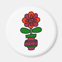 Spring Flower in Vase Magnets