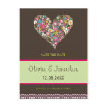 Spring Flowers 2 Heart *01 Save The Date Postcard
