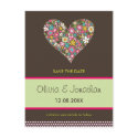 Spring Flowers 2 Heart *01 Save The Date Postcard