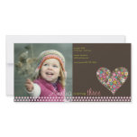 Spring Flowers 2 Heart Birthday Invite Photo Card
