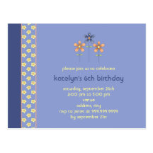 Spring Flowers • Birthday Invitation Postcards