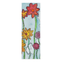 Spring Flowers Bookmark Business Card Template