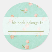 Spring Flowers Bookplate Round Sticker