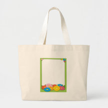 Spring Flowers Border Canvas Bags