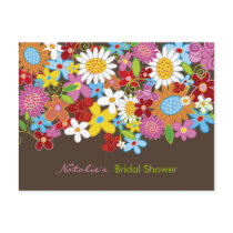 Spring Flowers Bridal Shower Invitation Postcard